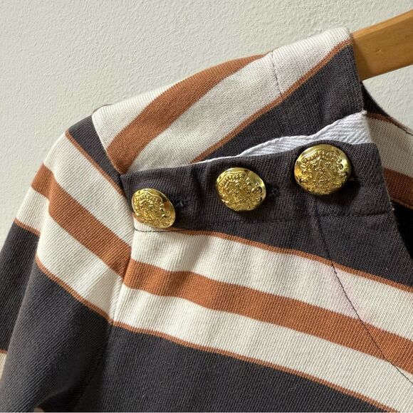 Veronica Beard Bertie Cotton Layered Top in Charcoal Multi M - Picture 9 of 14